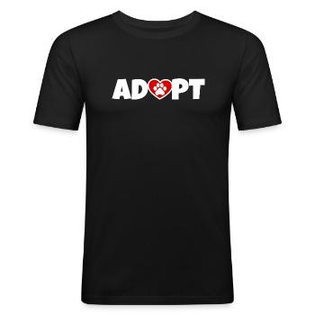 Adopt a dog - Men's Slim Fit T-Shirt - black - Front - Nik (191cm)