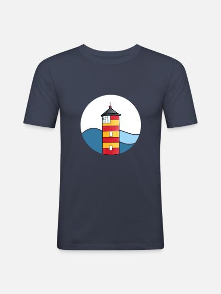 Phare de Pilsum - T-shirt près du corps Homme - bleu marine