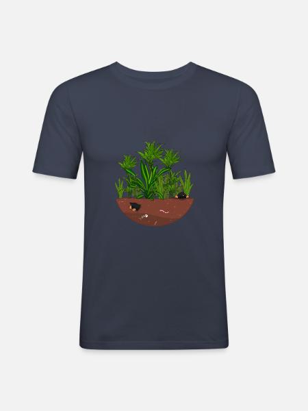 Dschungel Wilder Garten - Männer Slim Fit T-Shirt - Navy