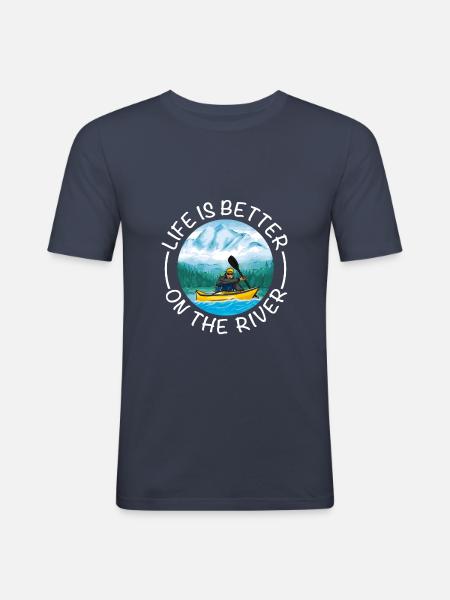 Lake Kayaking - Men's Slim Fit T-Shirt - navy