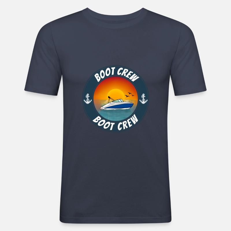 Boot crew Motorboot - Männer Slim Fit T-Shirt - Navy