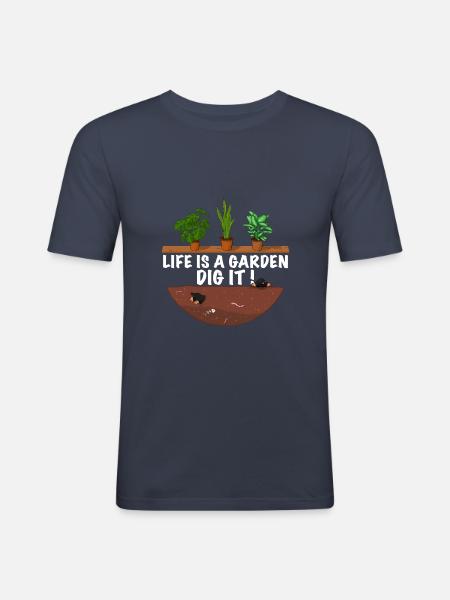 Lustiger Gärtner Spruch - Männer Slim Fit T-Shirt - Navy