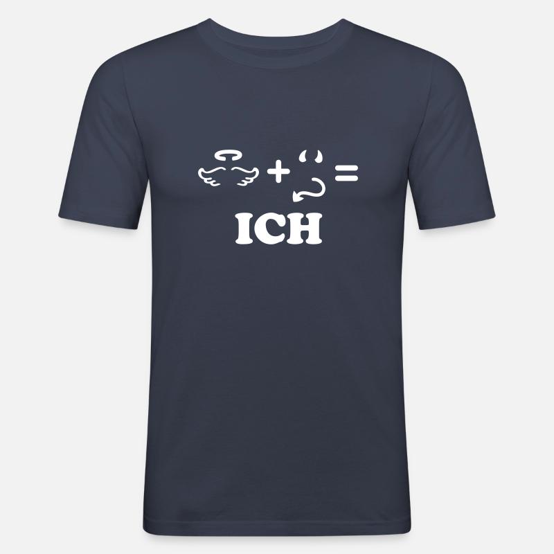 Engel + Teufel = ich - einfarbig - Männer Slim Fit T-Shirt - Navy