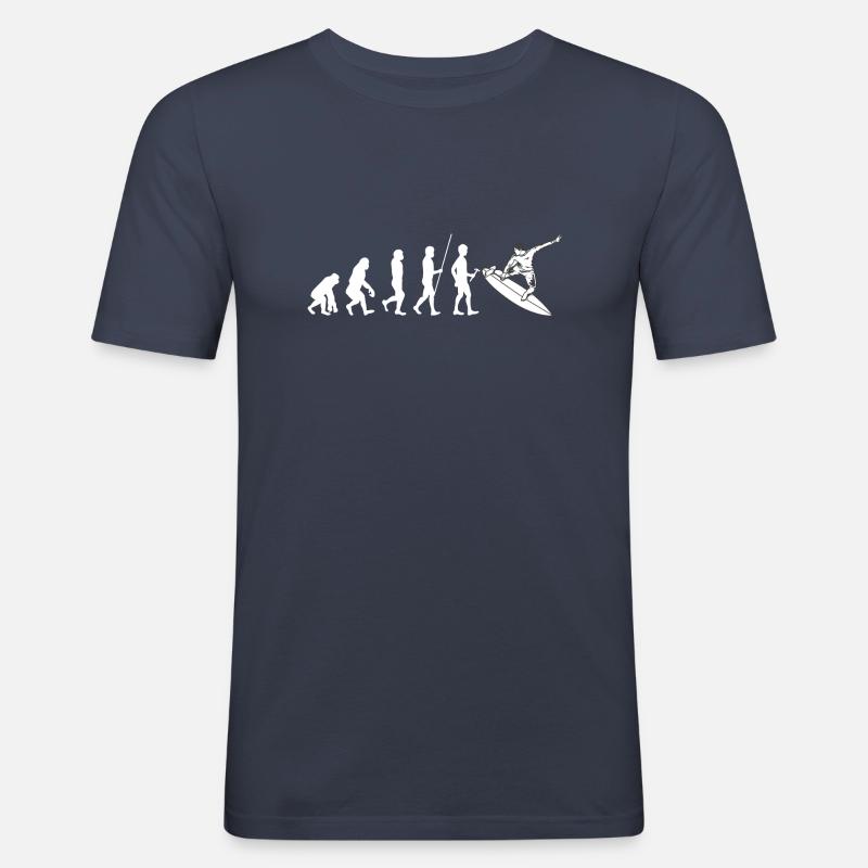 Evolution Surfer - Männer Slim Fit T-Shirt - Navy