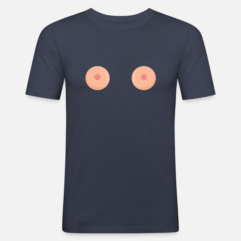 boobs brüste - Männer Slim Fit T-Shirt - Navy