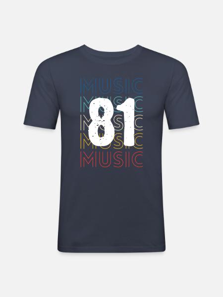 Retro-Musik von 1981 - Männer Slim Fit T-Shirt - Navy