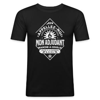 Nennen Sie mich meinen Adjutanten, Manche Band zu C.. Cb - Männer Slim Fit T-Shirt - Schwarz - Vorne - Nik (191cm)
