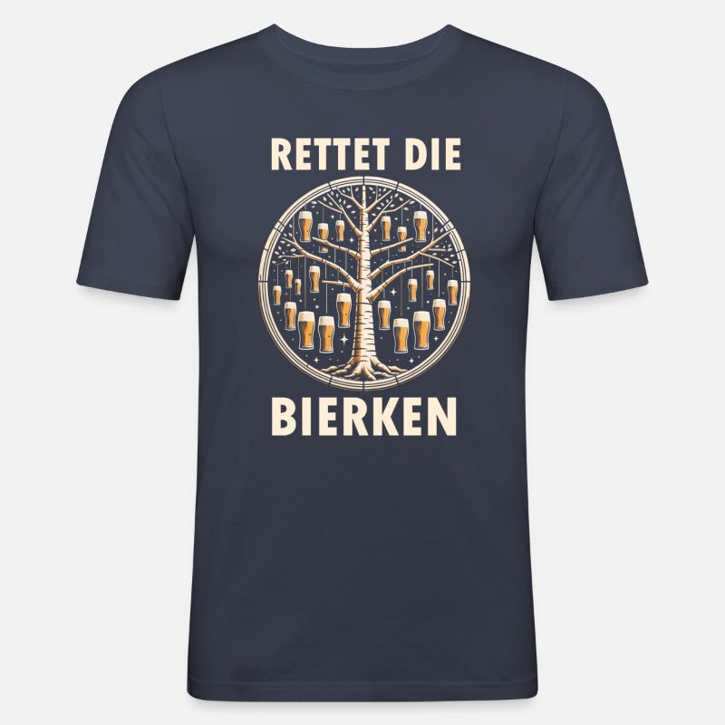 Bierken Bier Spruch - Männer Slim Fit T-Shirt - Navy
