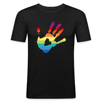 pride - pace - Men's Slim Fit T-Shirt - black - Front - Nik (191cm)