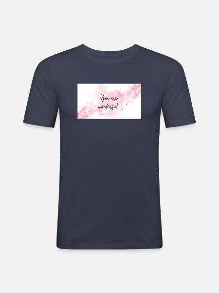 Du bist wunderbar - Männer Slim Fit T-Shirt - Navy