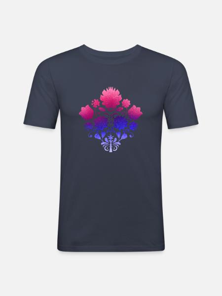 flowers,,floral, graffiti,painting, bouquet of flowers, - Men's Slim Fit T-Shirt - navy