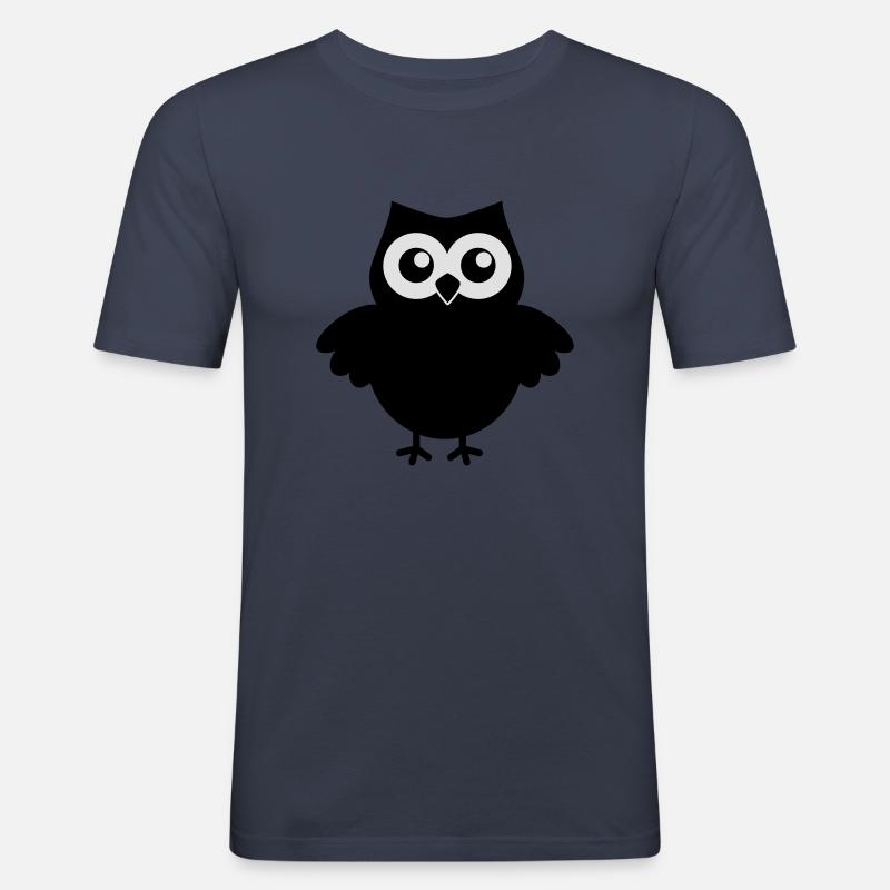 Eule - Männer Slim Fit T-Shirt - Navy