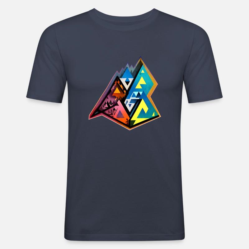 Triangular Landscape - Men's Slim Fit T-Shirt - navy