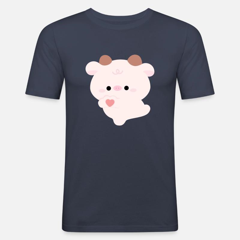 Love Cow - Men's Slim Fit T-Shirt - navy
