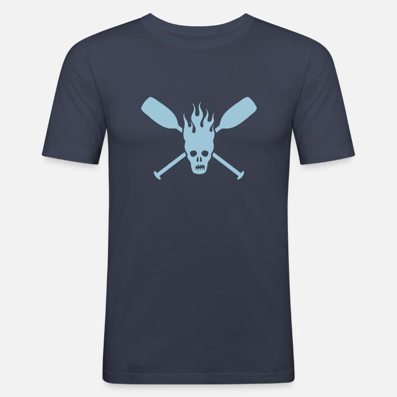 paddle skull - Männer Slim Fit T-Shirt - Navy
