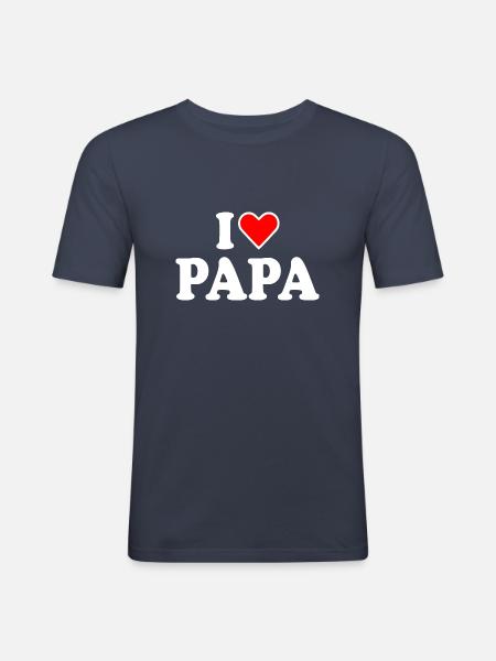 I love papa - Men's Slim Fit T-Shirt - navy