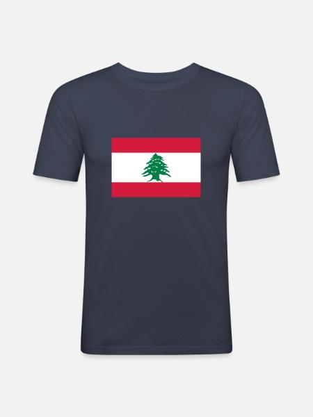 Nationalflagge von Libanon - Männer Slim Fit T-Shirt -
