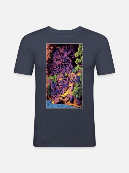 1990 Coast - Männer Slim Fit T-Shirt - Navy