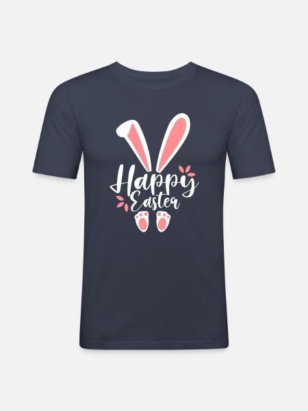 Happy Easter Bunny - Men's Slim Fit T-Shirt - navy