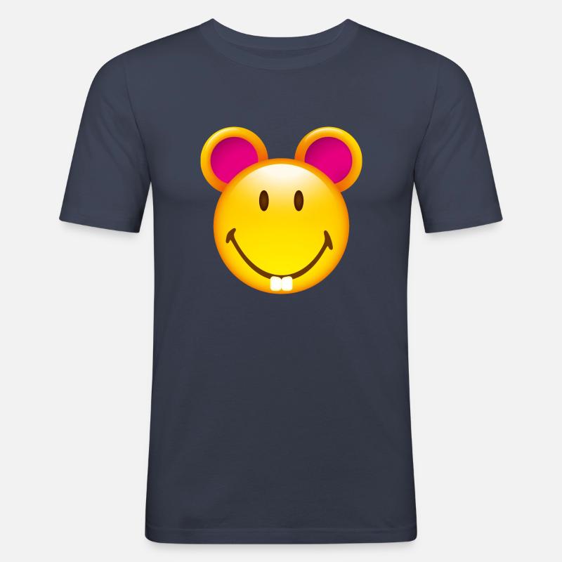 Smiley Mouse - Herre Slim Fit T-Shirt - marineblå