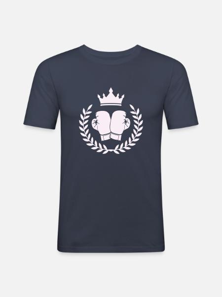 boxing boxen wappen - Männer Slim Fit T-Shirt - Navy