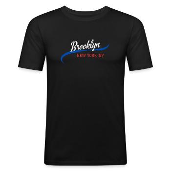 Neighborhood Series – Brooklyn - Men's Slim Fit T-Shirt - black - Front - Nik (191cm)