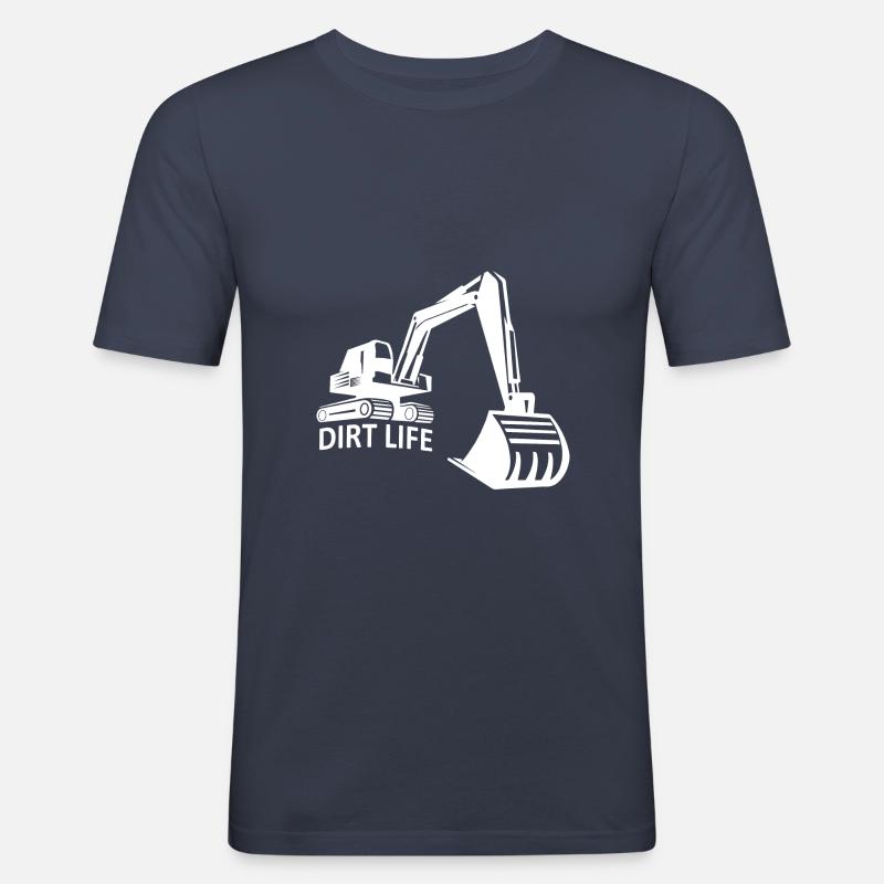 Bagger Baggerfahrer Dirt Life - Männer Slim Fit T-Shirt - Navy