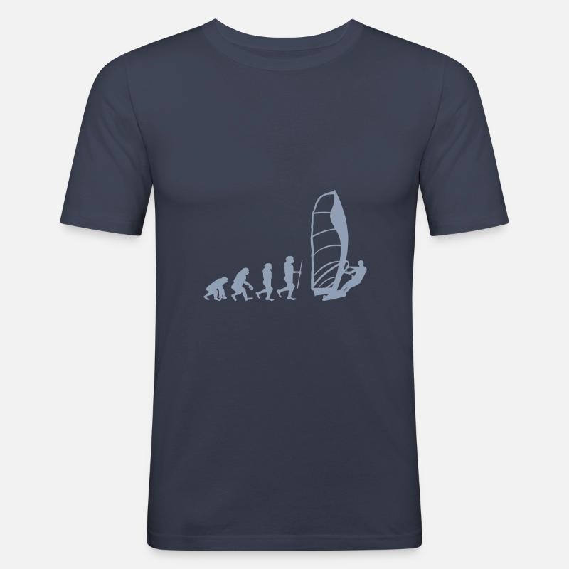 Evolution of Windsurfing - Männer Slim Fit T-Shirt - Navy
