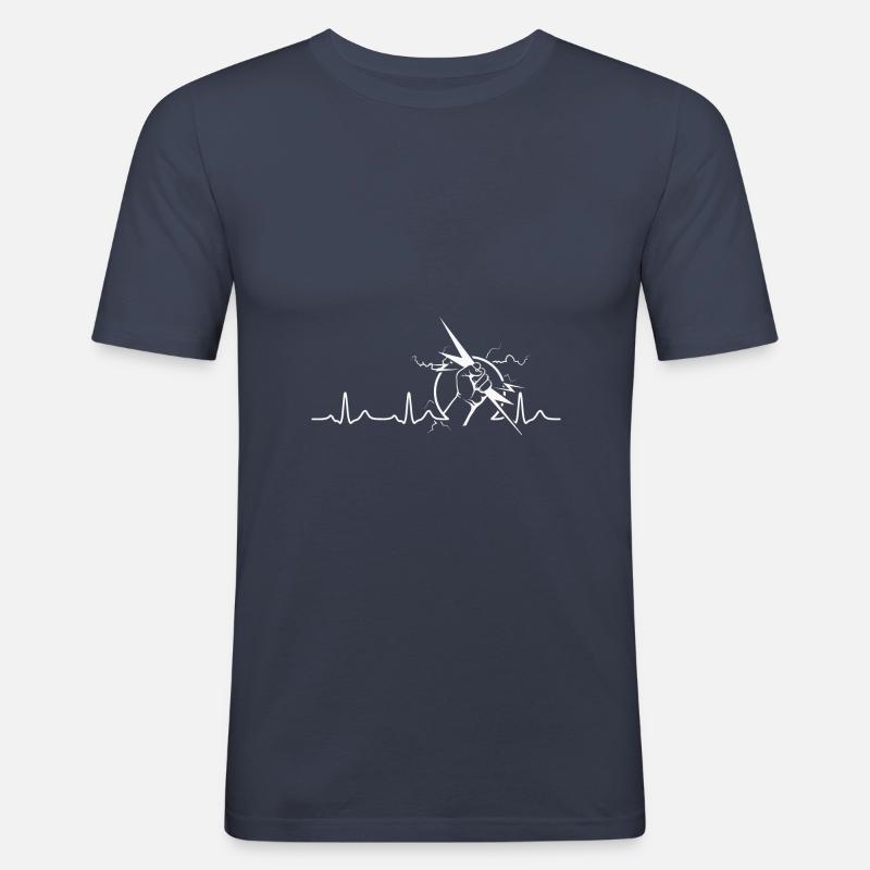 Évolution de l’électricien - T-shirt près du corps Homme - bleu marine