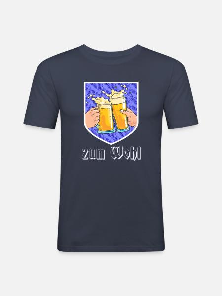 Oktober Bierfest zum Wohl - Männer Slim Fit T-Shirt - Navy