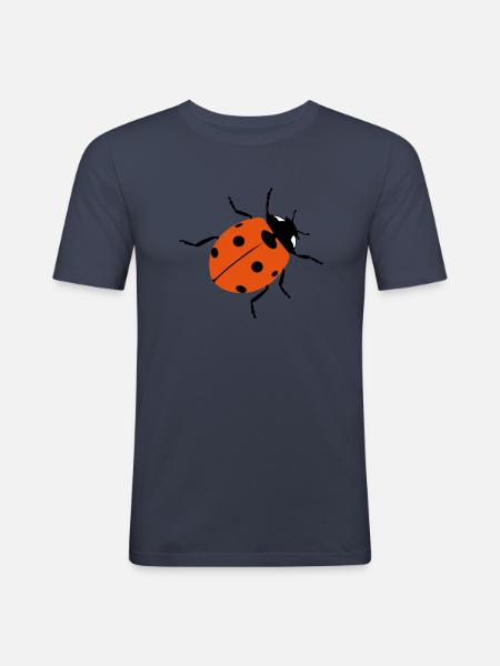 Ladybugs as good luck charms - Men's Slim Fit T-Shirt - navy