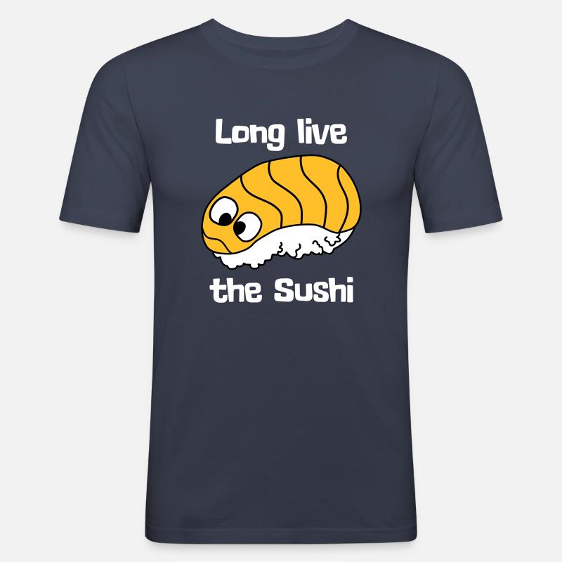 Long live the Sushi - Männer Slim Fit T-Shirt - Navy