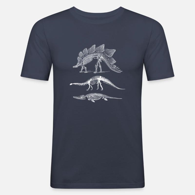 Dinosaurier Evolution - Männer Slim Fit T-Shirt - Navy