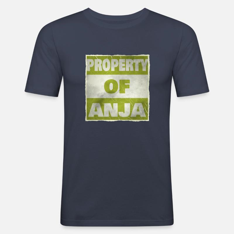 Besitz von Anja - Männer Slim Fit T-Shirt - Navy