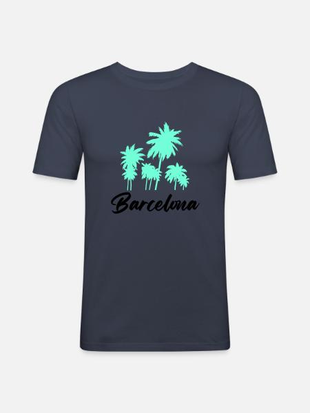 Barcelona - Men's Slim Fit T-Shirt - navy