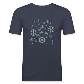 Snow - Men's Slim Fit T-Shirt - navy - Front - Nik (191cm)