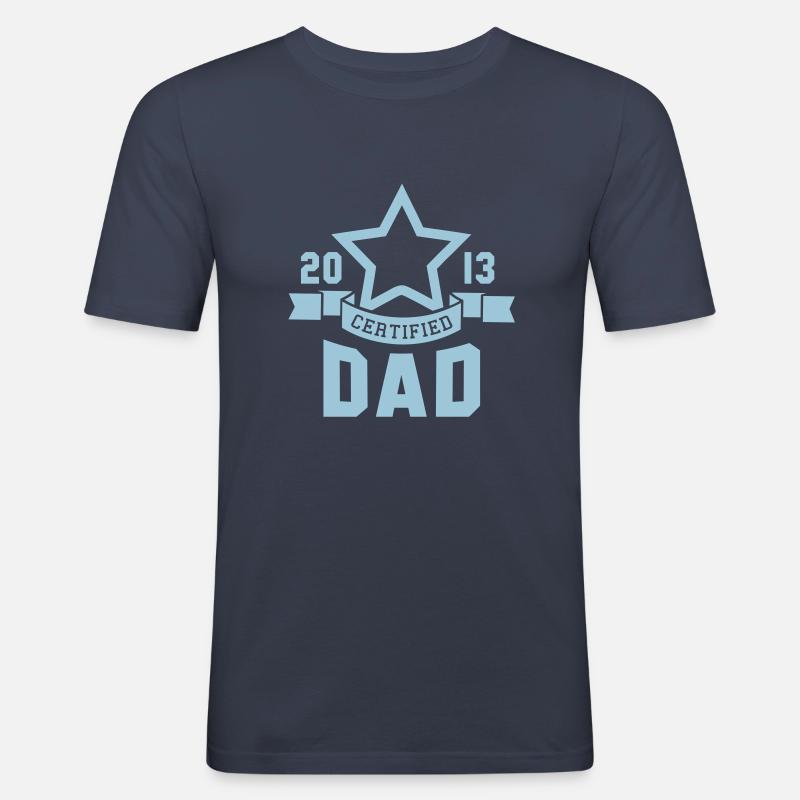 CERTIFIED DAD 2013 STAR Daddy - Männer Slim Fit T-Shirt - Navy
