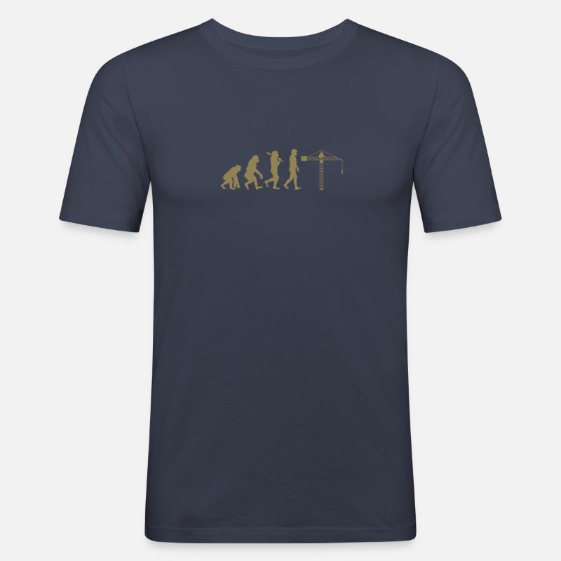 Crane operator Evolution - Men's Slim Fit T-Shirt - navy