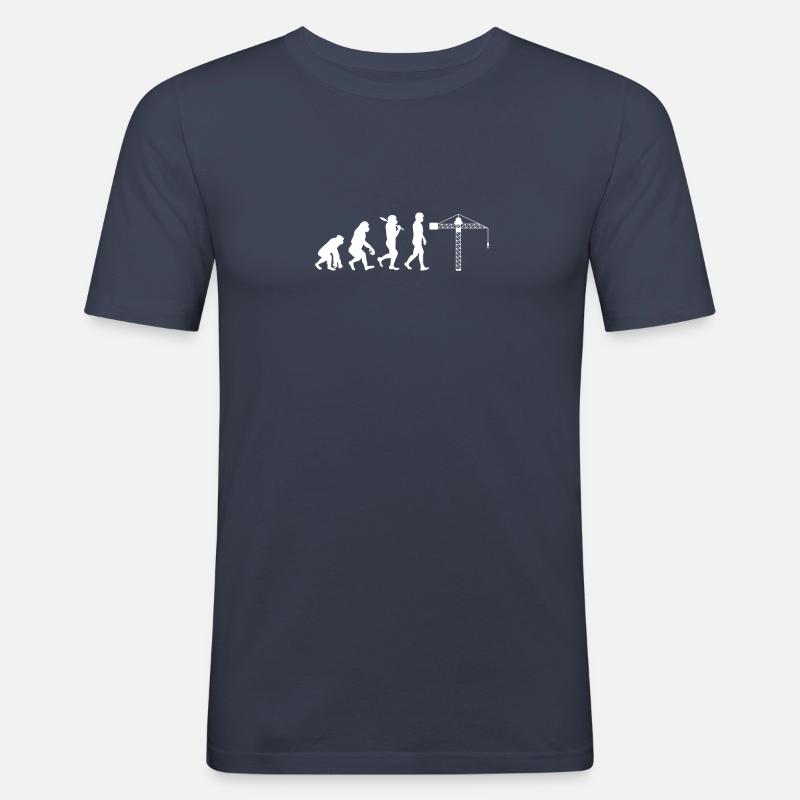 Crane operator Evolution - Men's Slim Fit T-Shirt - navy
