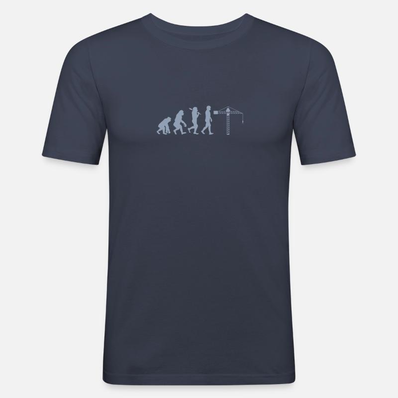 Kranführer Evolution - Männer Slim Fit T-Shirt - Navy