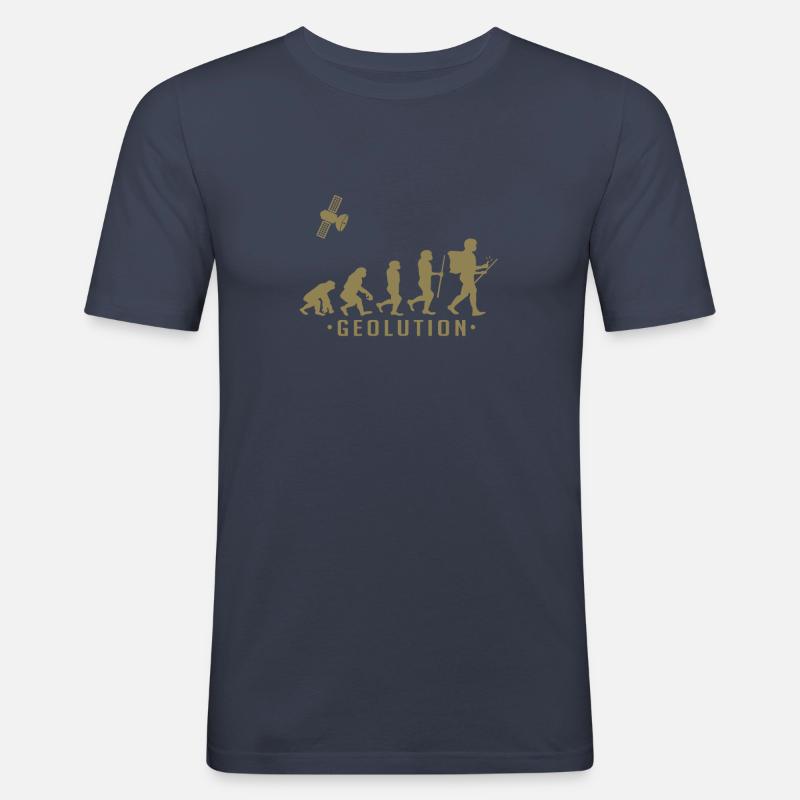 Geocaching evolution Chemise Geolution - T-shirt près du corps Homme - bleu marine