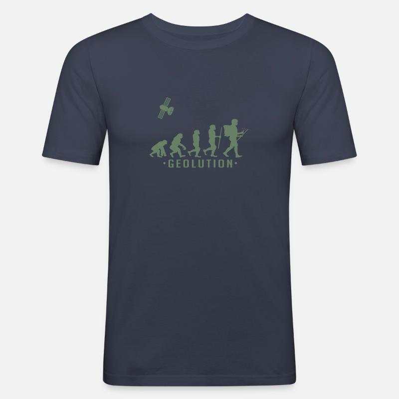 Geocaching evolution Shirt Geolution - Men's Slim Fit T-Shirt - navy