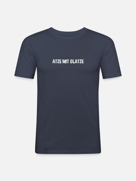 Atze Mit Glatze - Männer Slim Fit T-Shirt - Navy