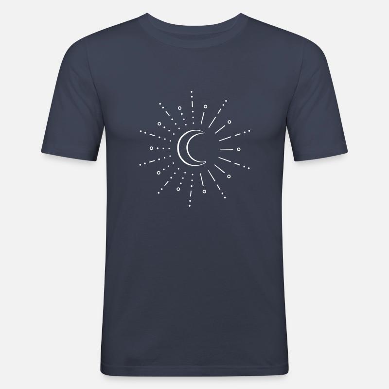 Mond Design Boho Style - Männer Slim Fit T-Shirt - Navy