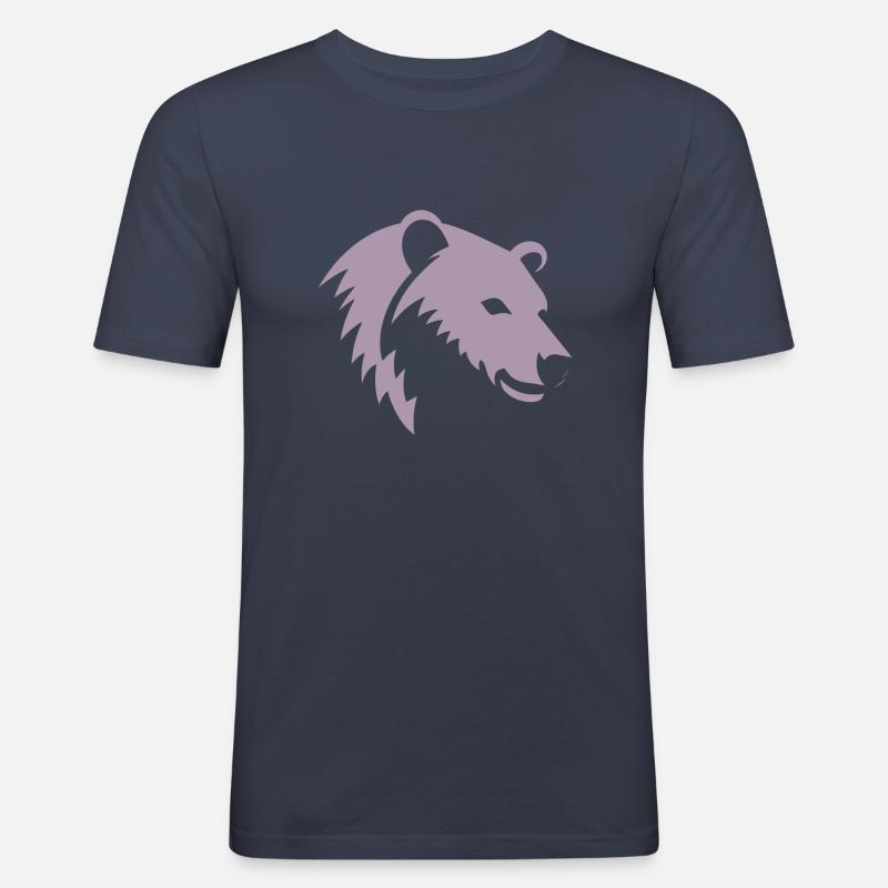 Bär Silhouette eines Eisbärkopfes - Männer Slim Fit T-Shirt - Navy