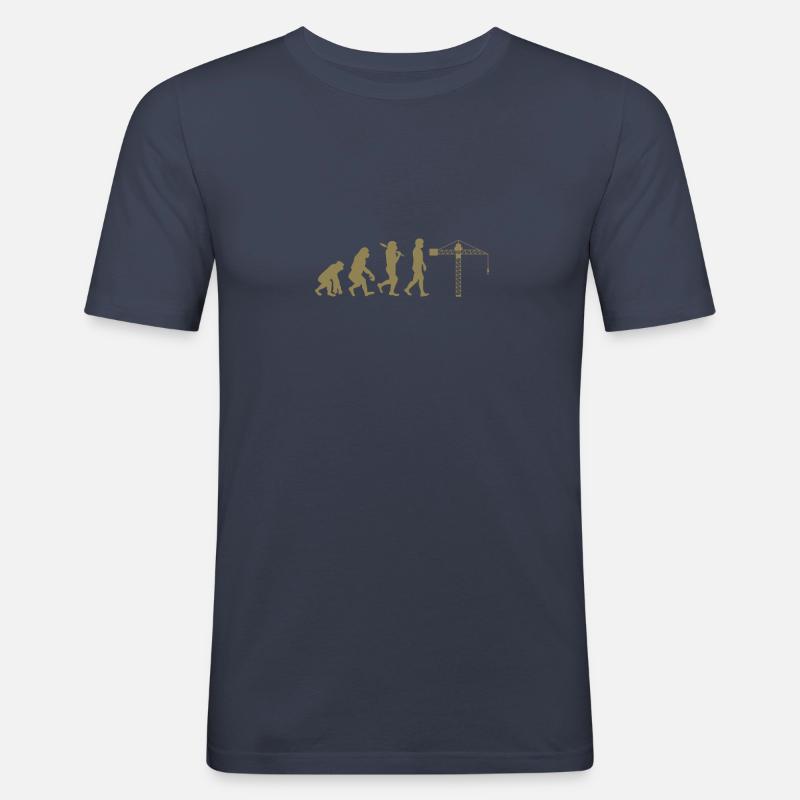 Kranführer Evolution - Männer Slim Fit T-Shirt - Navy