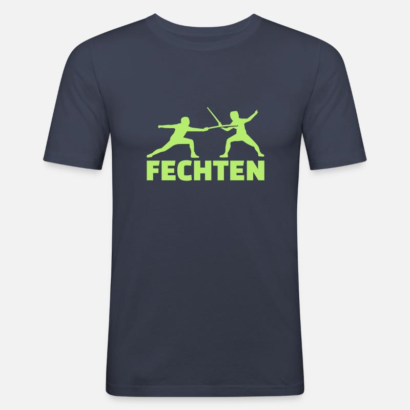 Fechten - Männer Slim Fit T-Shirt - Navy