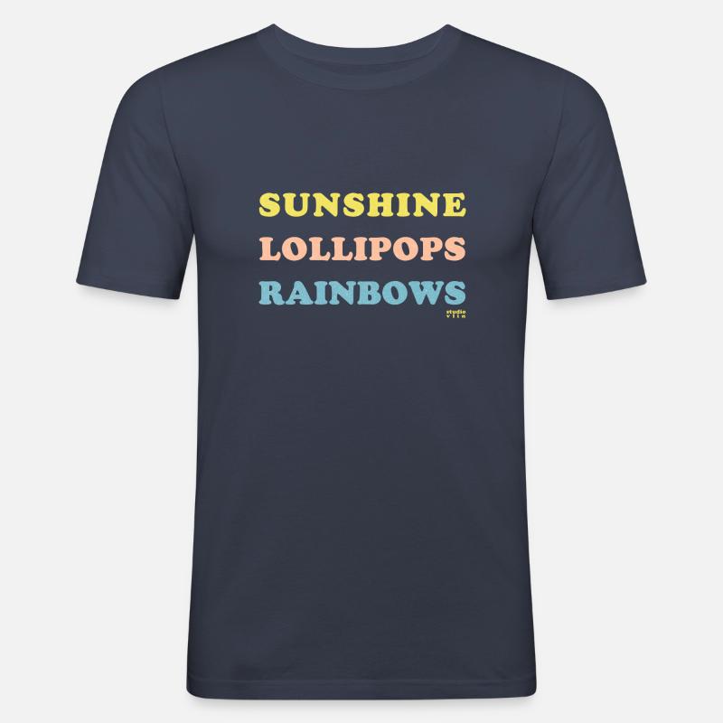 Sonnenschein Lutscher Regenbogen - Männer Slim Fit T-Shirt - Navy