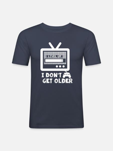 Level Up Shirt - Männer Slim Fit T-Shirt - Navy