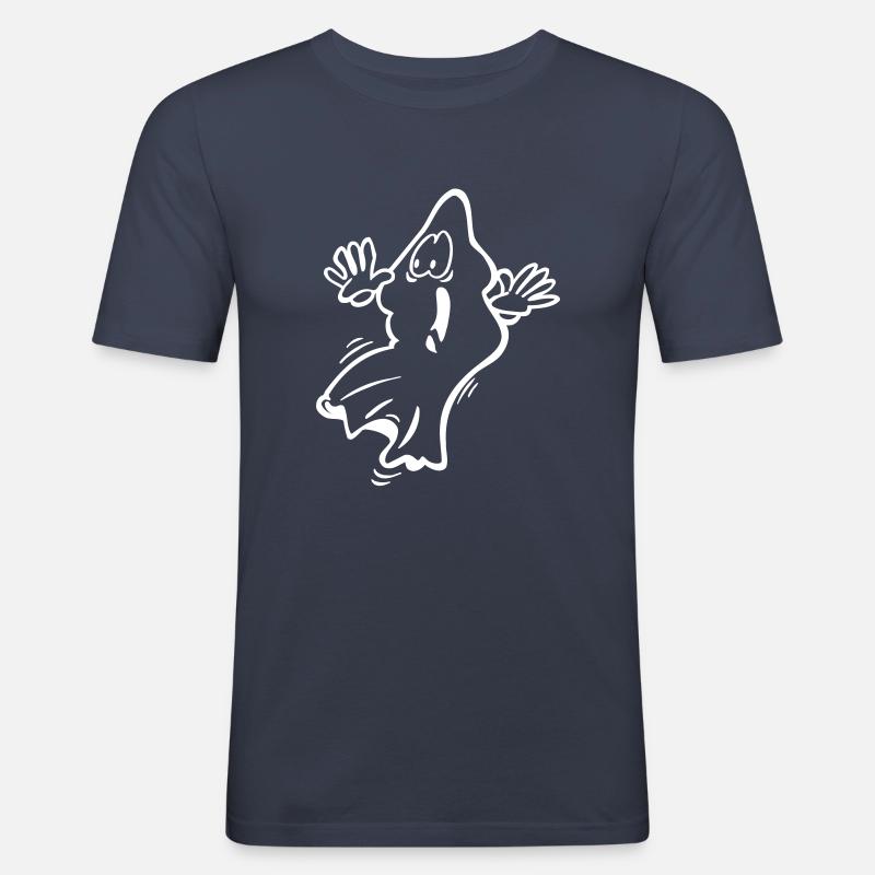 Ghost Geist gespenst - Männer Slim Fit T-Shirt - Navy